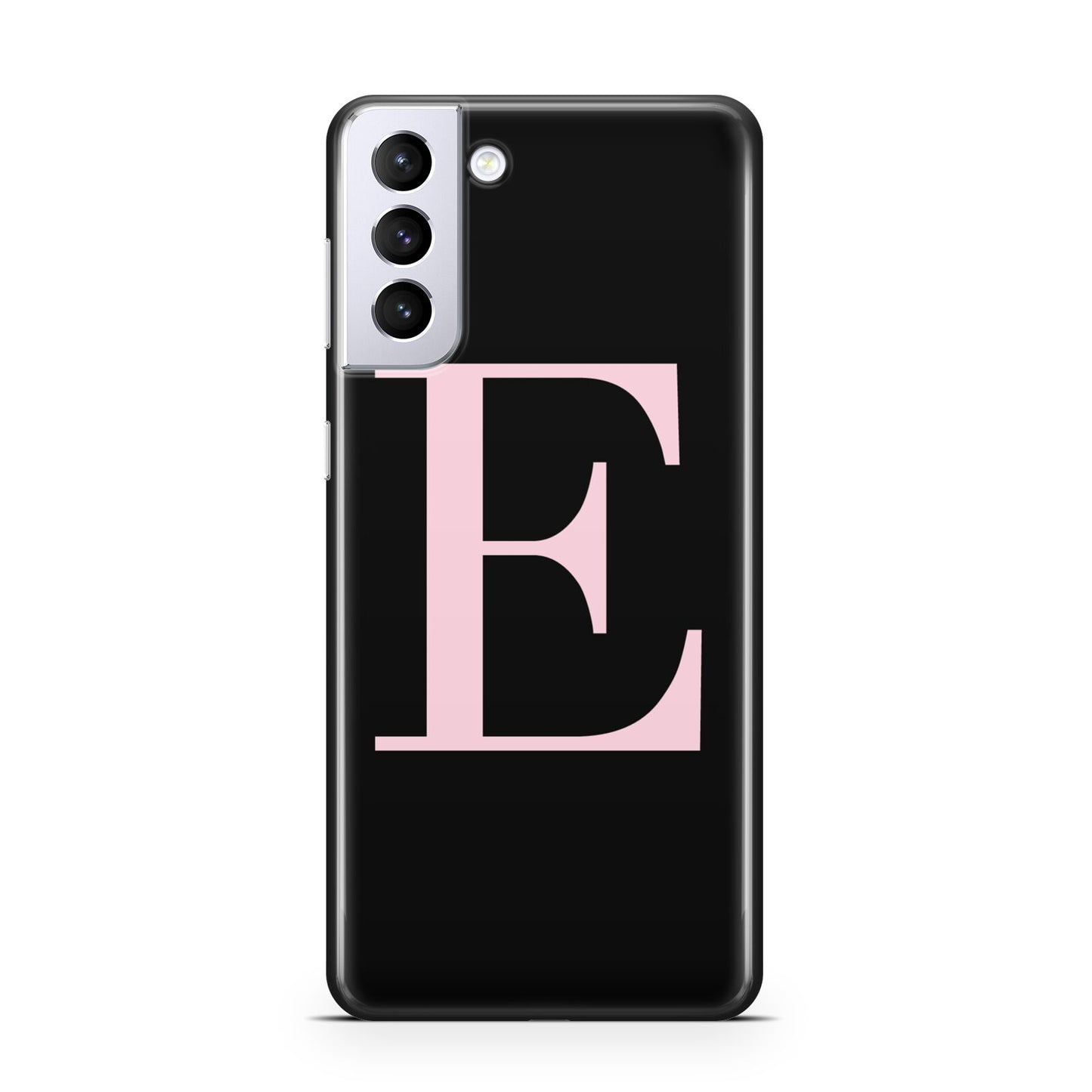 Black with Pink Personalised Monogram Samsung S21 Plus Phone Case