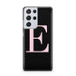 Black with Pink Personalised Monogram Samsung S21 Ultra Case