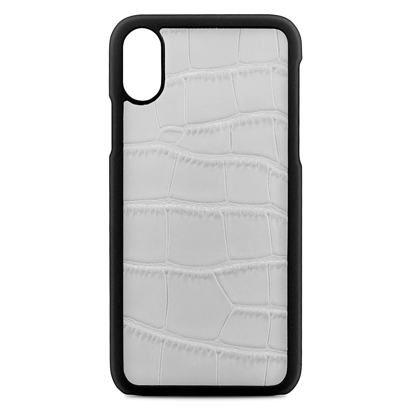 Blank Personalised Grey Croc Leather iPhone X Case