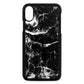 Blank Personalised Black Marble Leather iPhone X Case
