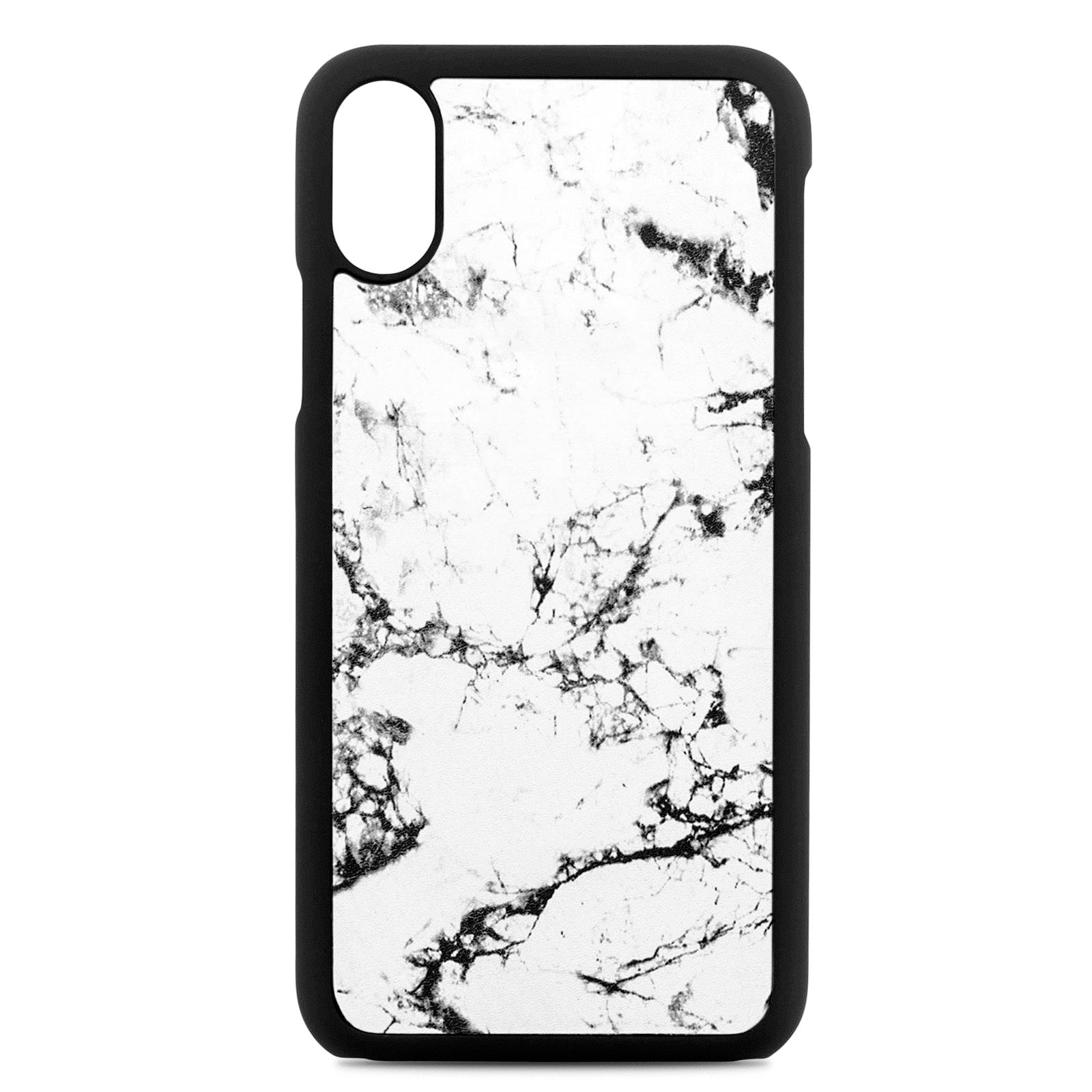 Blank Personalised White Marble Leather iPhone X Case