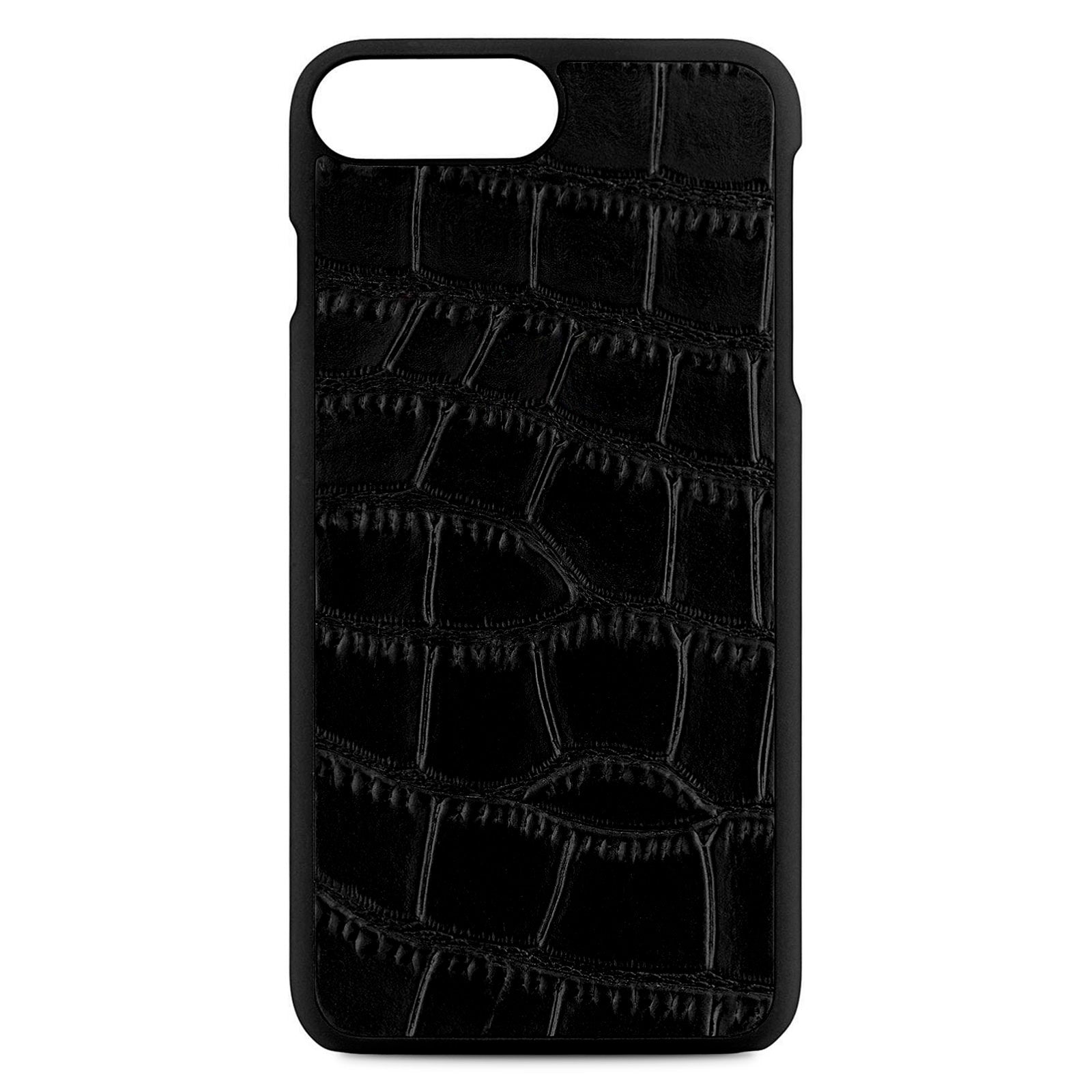 Blank Personalised Black Croc Leather iPhone 8 Plus Case