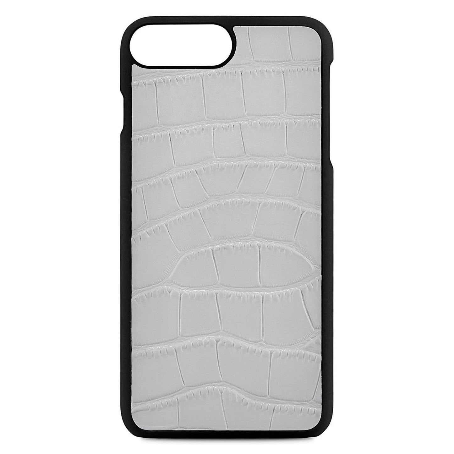 Blank Personalised Grey Croc Leather iPhone 8 Plus Case