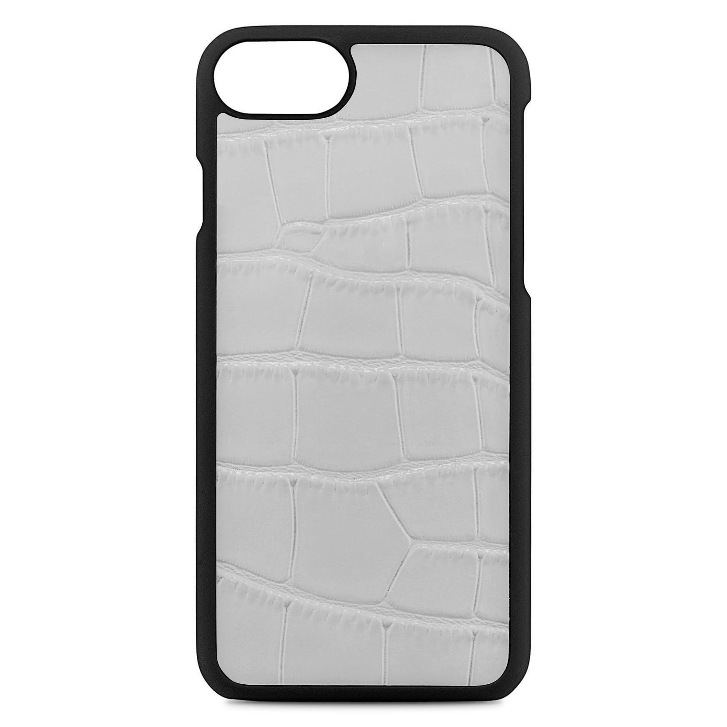 Blank Personalised Grey Croc Leather iPhone Case
