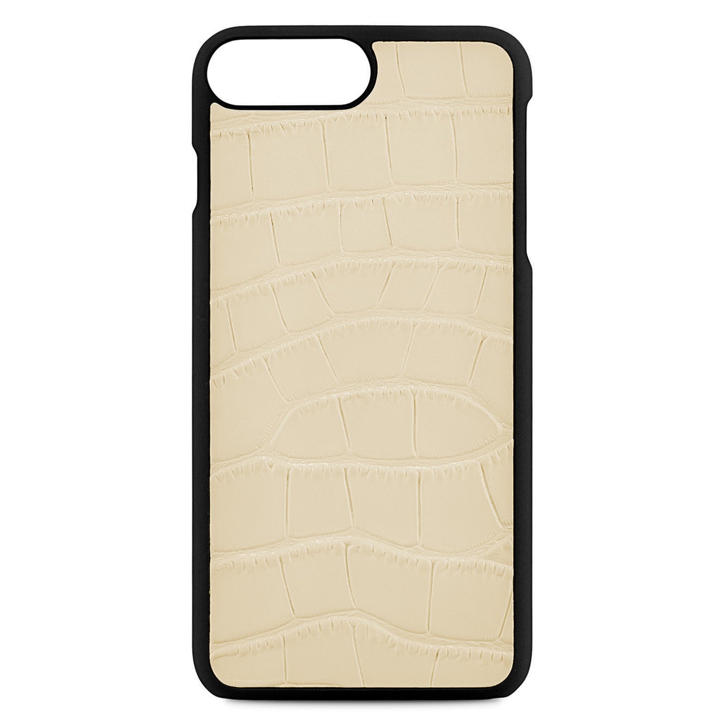 Blank Personalised Ivory Croc Leather iPhone 8 Plus Case