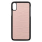 Blank Personalised Pink Croc Leather iPhone X Case