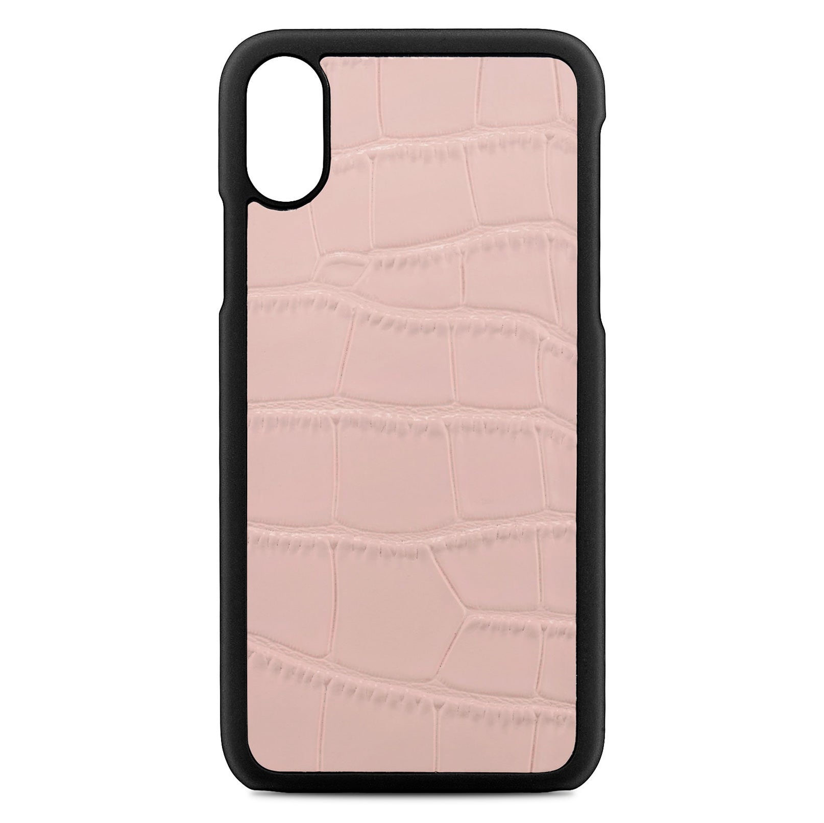 Blank Personalised Pink Croc Leather iPhone X Case