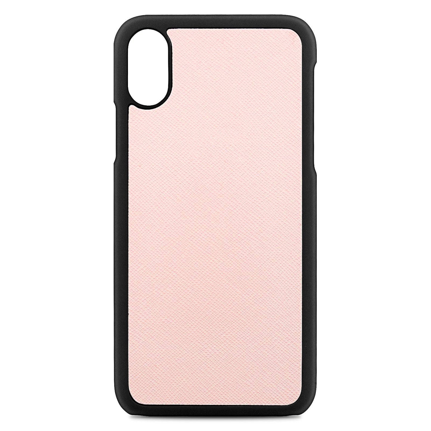 Blank Personalised Pink Saffiano Leather iPhone X Case