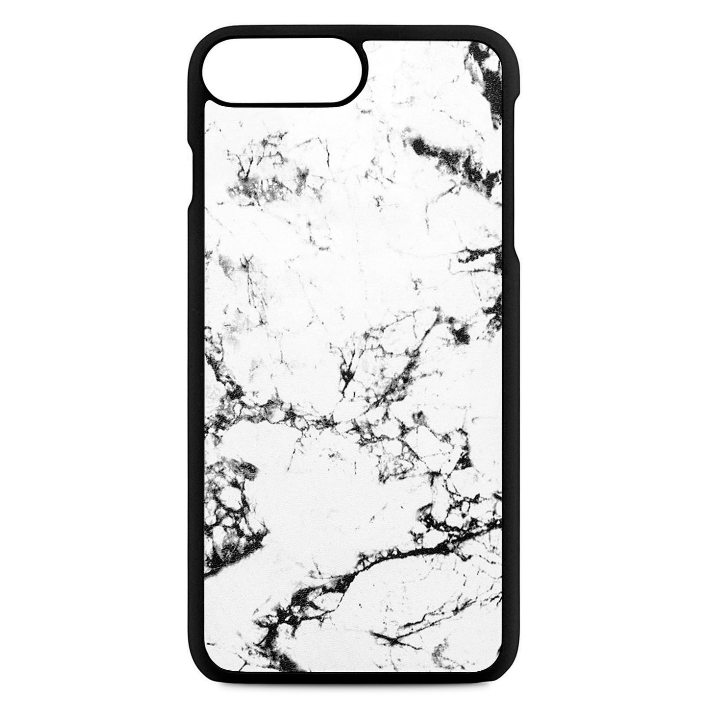 Blank Personalised White Marble Leather iPhone 8 Plus Case
