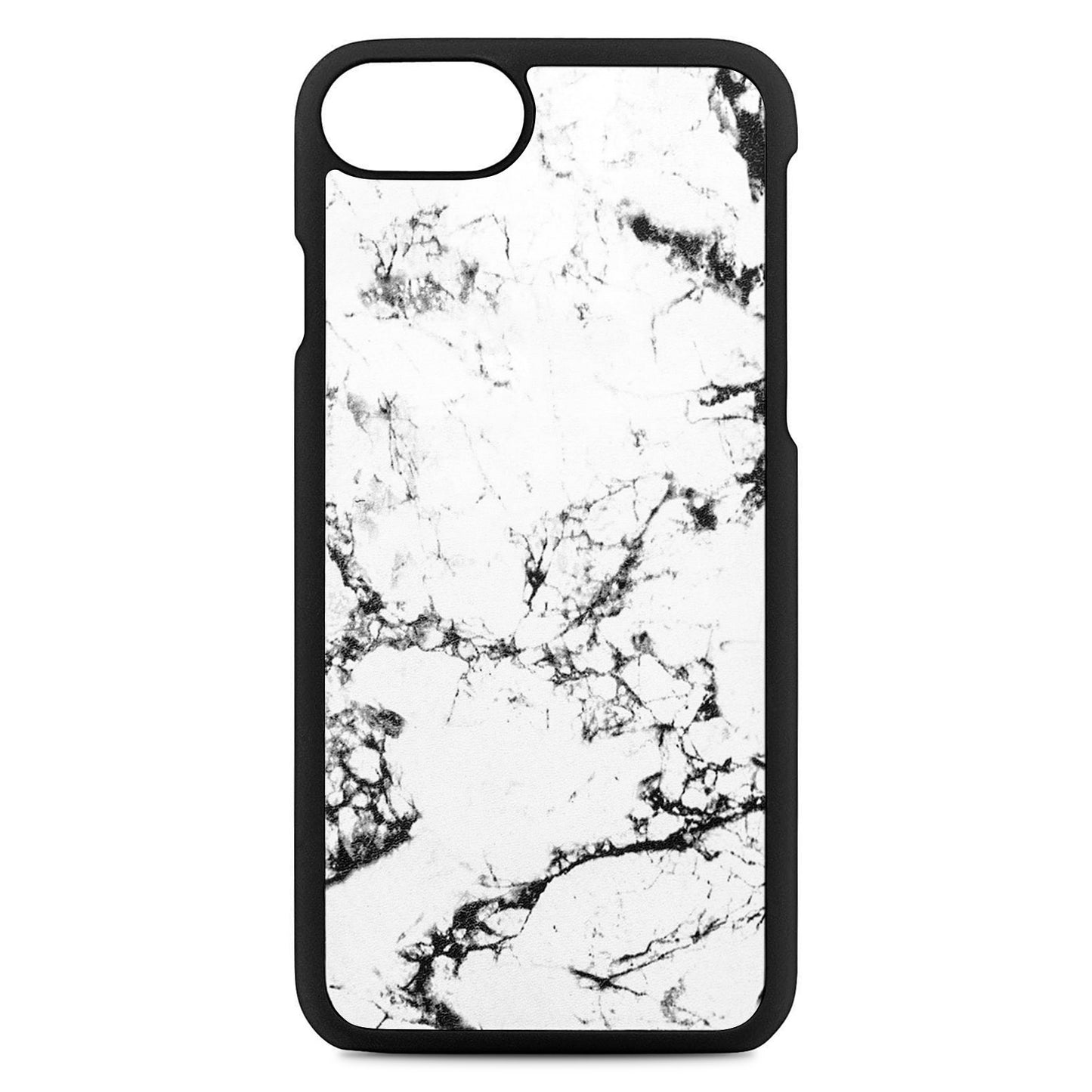 Blank Personalised White Marble Leather iPhone Case