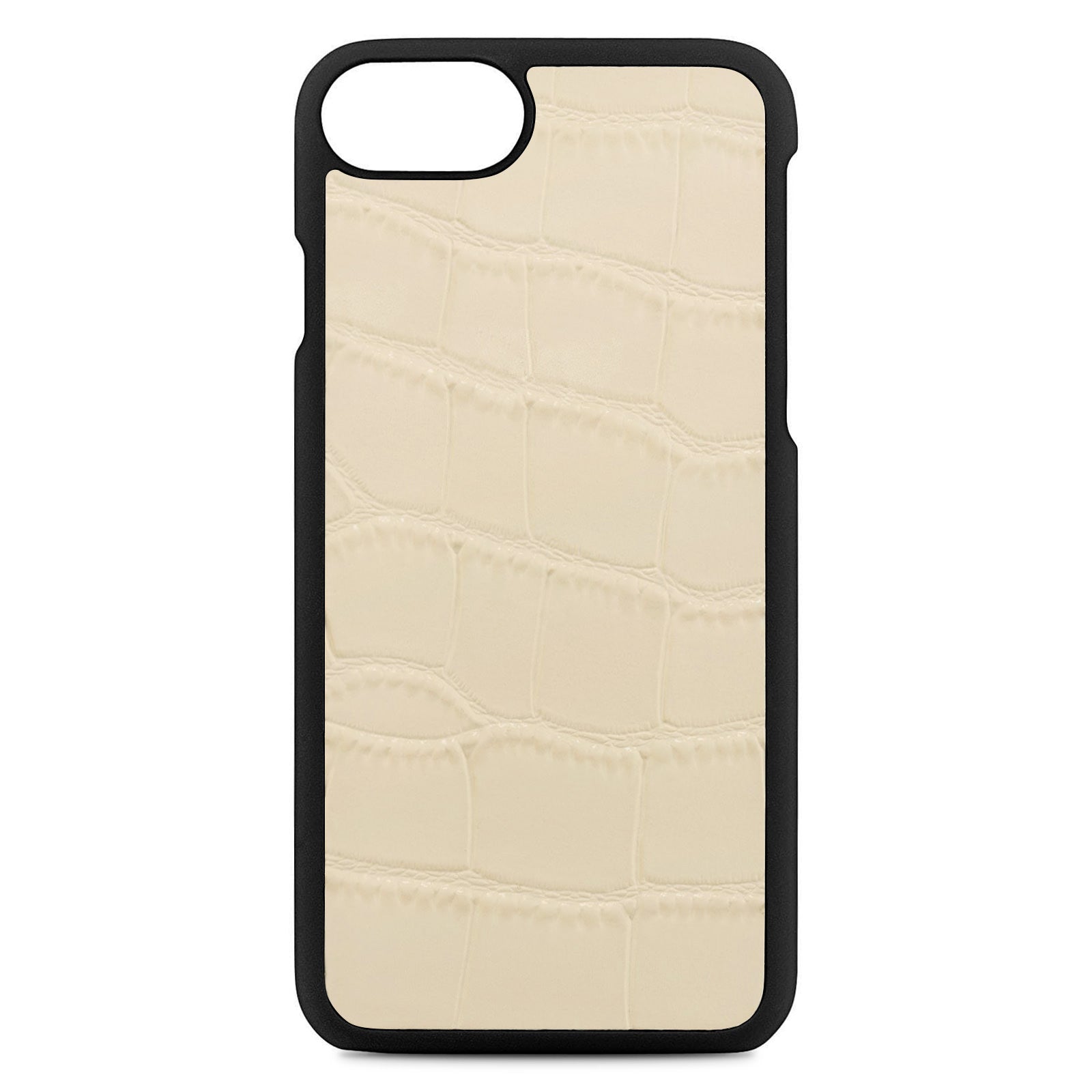 Blank Personalised Ivory Croc Leather iPhone Case