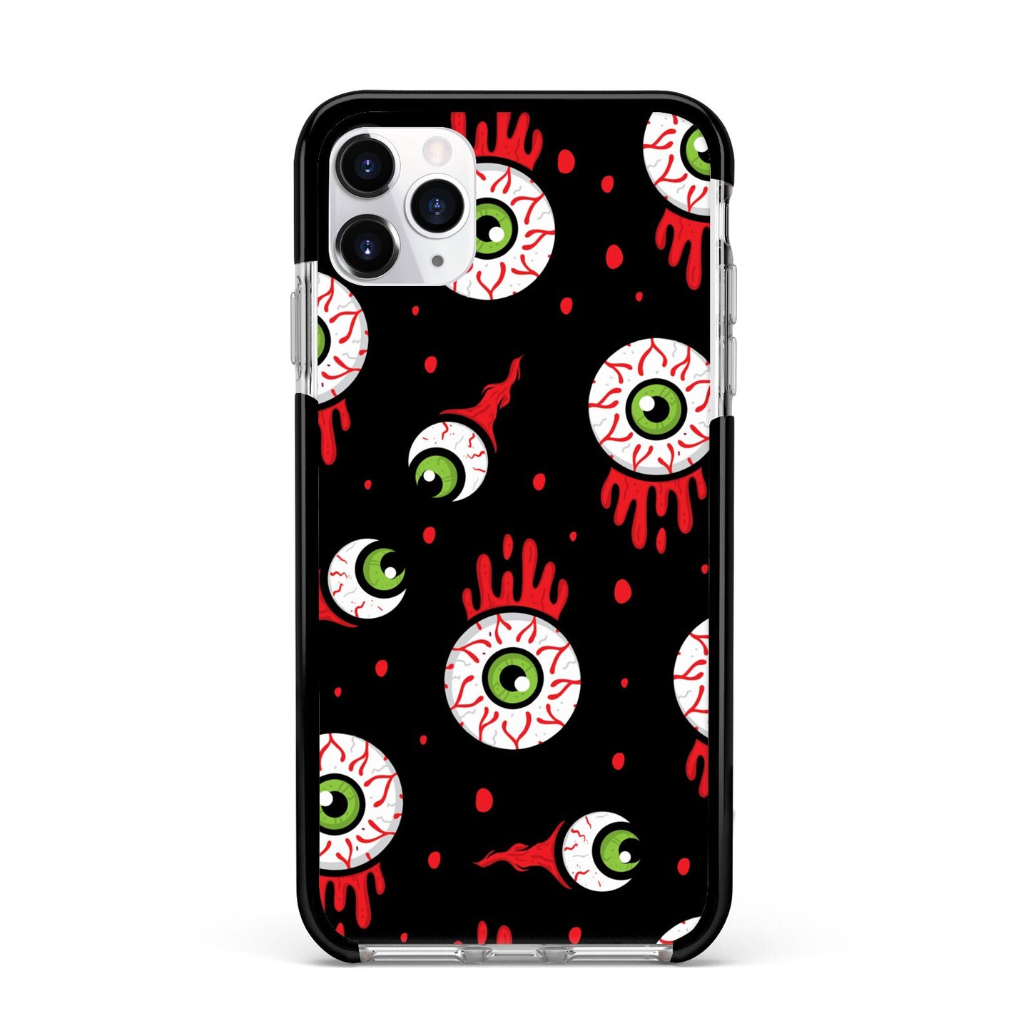 Bleeding Eyeballs Apple iPhone 11 Pro Max in Silver with Black Impact Case