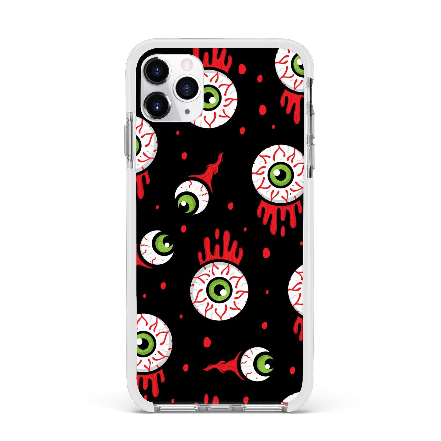 Bleeding Eyeballs Apple iPhone 11 Pro Max in Silver with White Impact Case