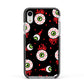 Bleeding Eyeballs Apple iPhone XR Impact Case Black Edge on Silver Phone