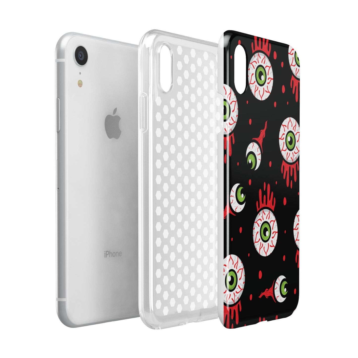 Bleeding Eyeballs Apple iPhone XR White 3D Tough Case Expanded view