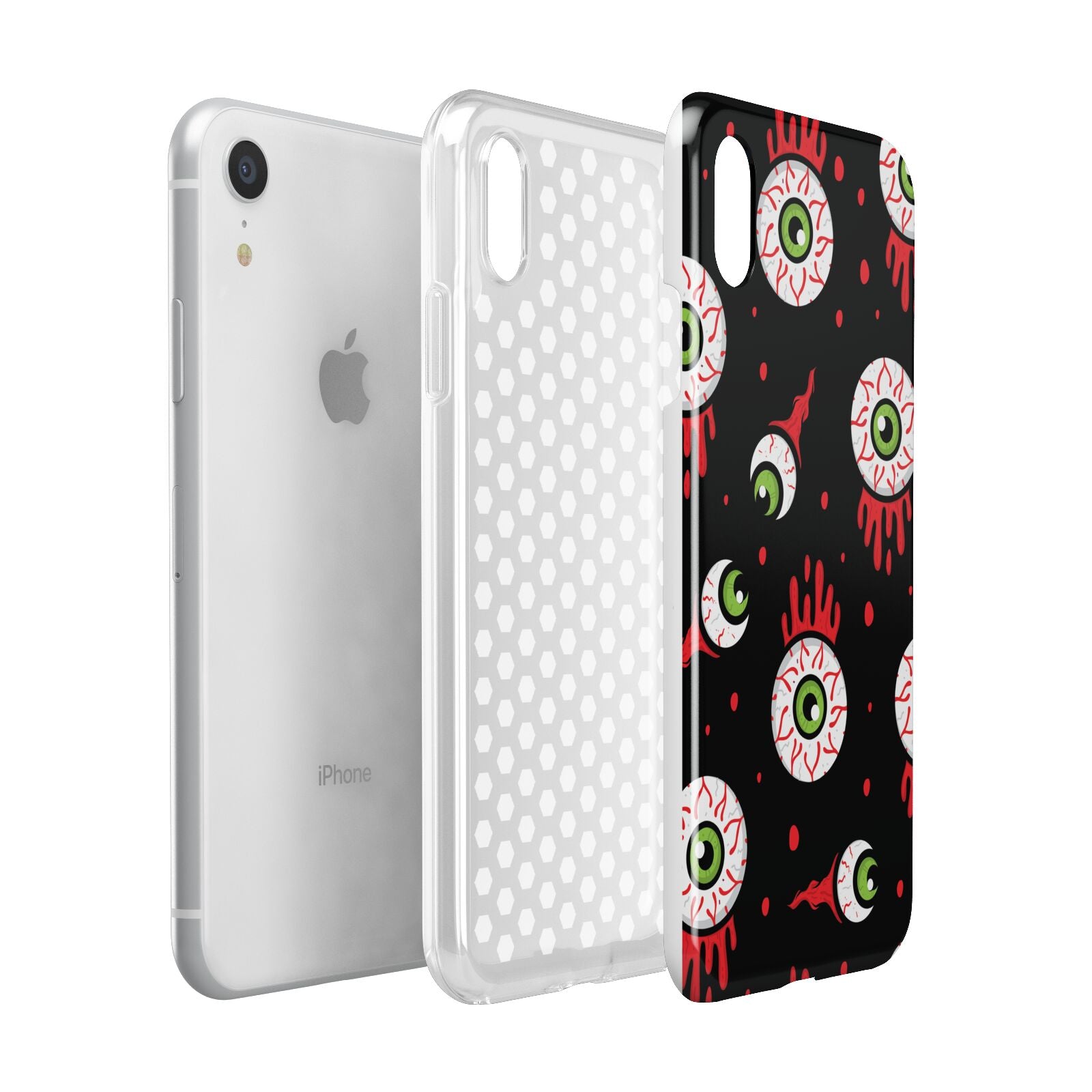 Bleeding Eyeballs Apple iPhone XR White 3D Tough Case Expanded view