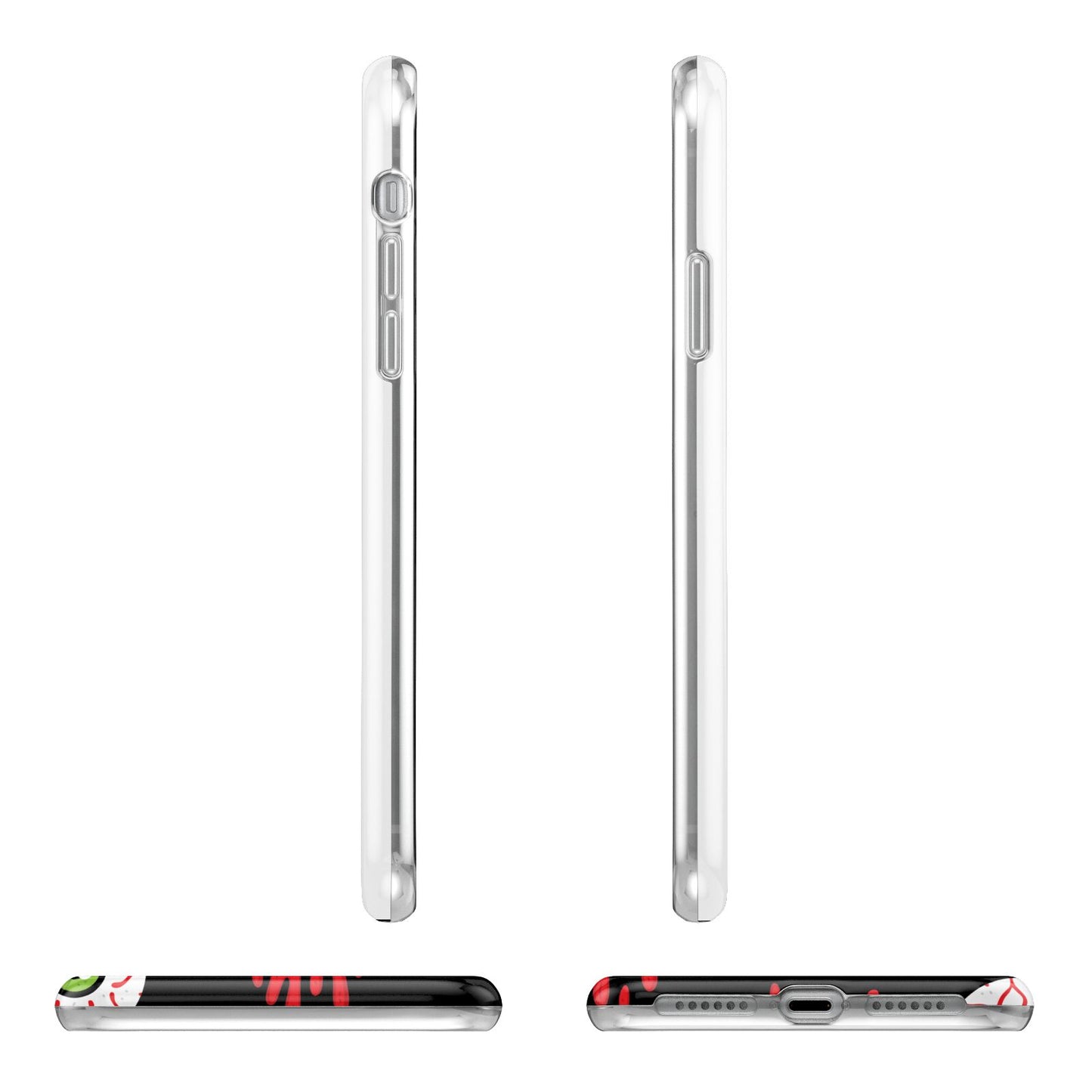 Bleeding Eyeballs Apple iPhone XR in White with 3D Wrap Tough Case Alternative Image Angles