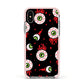 Bleeding Eyeballs Apple iPhone Xs Impact Case Pink Edge on Silver Phone