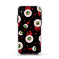 Bleeding Eyeballs Apple iPhone Xs Impact Case White Edge on Black Phone