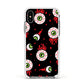 Bleeding Eyeballs Apple iPhone Xs Impact Case White Edge on Silver Phone