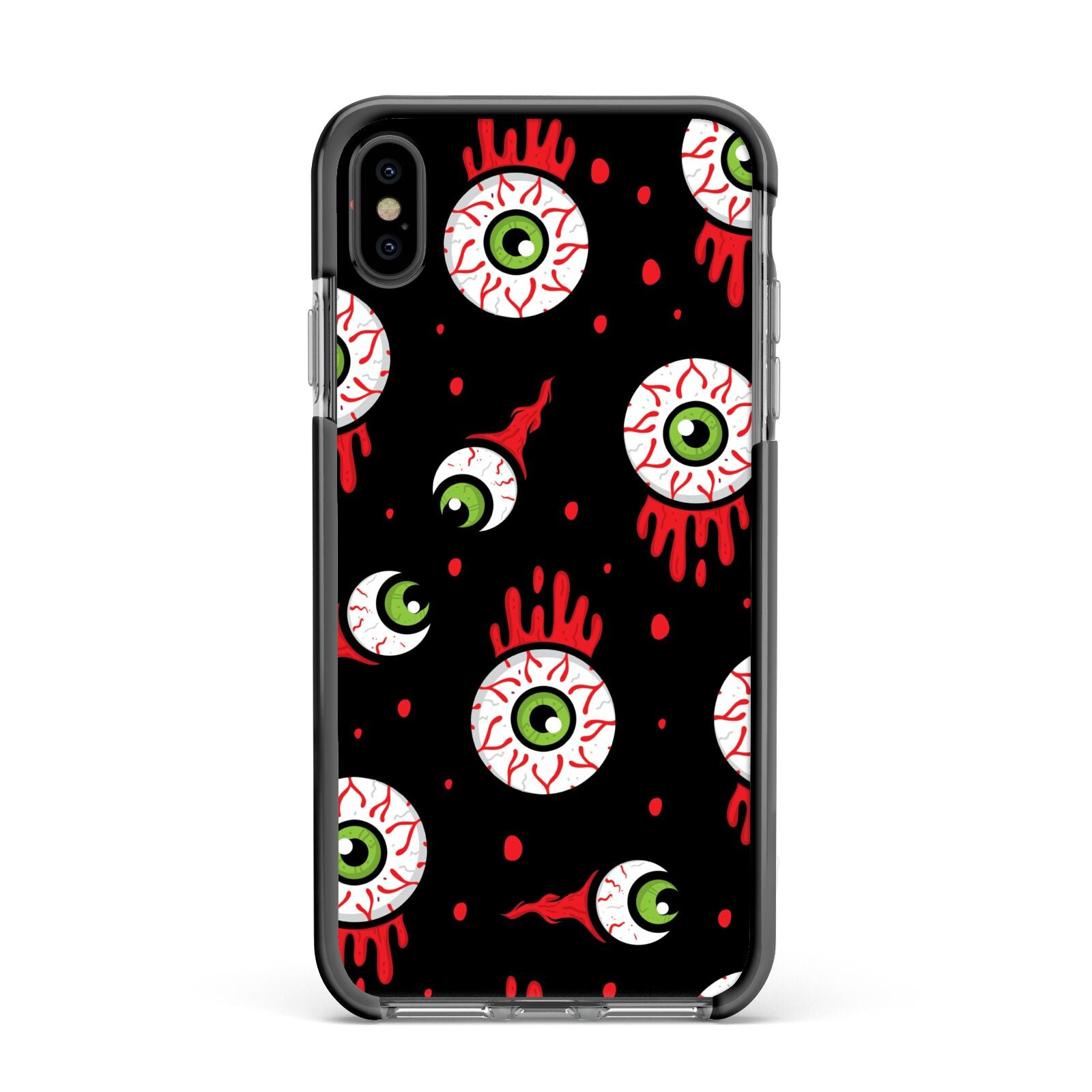 Bleeding Eyeballs Apple iPhone Xs Max Impact Case Black Edge on Black Phone