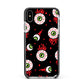 Bleeding Eyeballs Apple iPhone Xs Max Impact Case Black Edge on Silver Phone