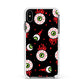 Bleeding Eyeballs Apple iPhone Xs Max Impact Case White Edge on Black Phone