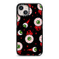 Bleeding Eyeballs iPhone 13 Black Impact Case on Silver phone