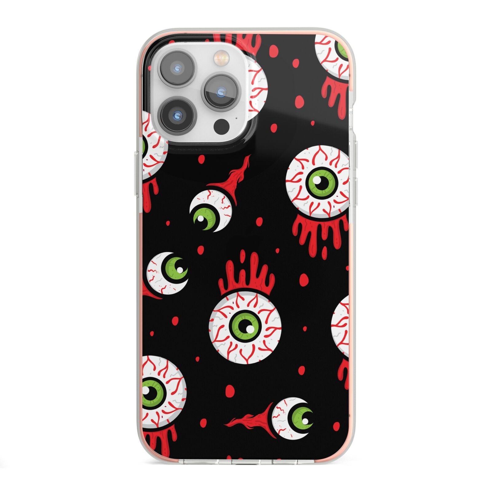 Bleeding Eyeballs iPhone 13 Pro Max TPU Impact Case with Pink Edges