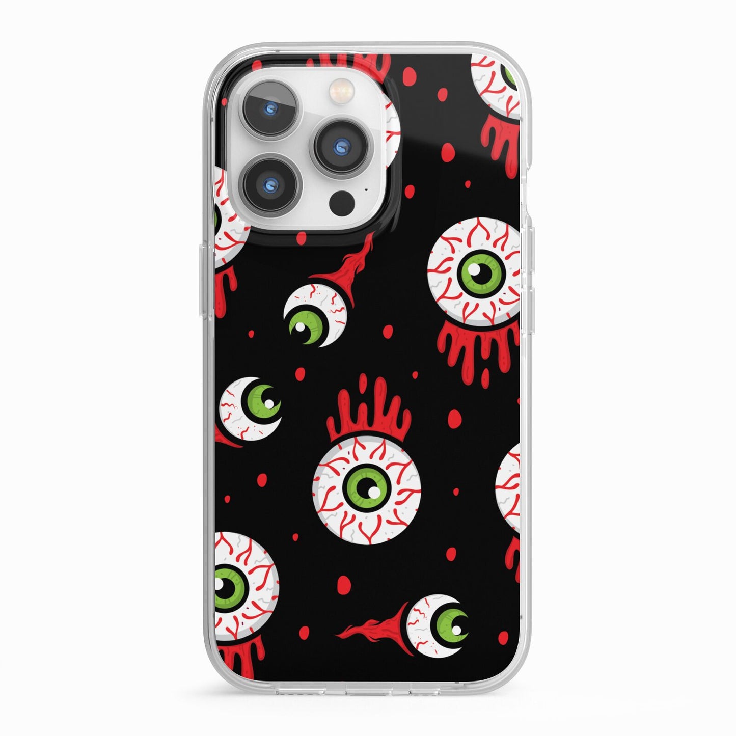 Bleeding Eyeballs iPhone 13 Pro TPU Impact Case with White Edges