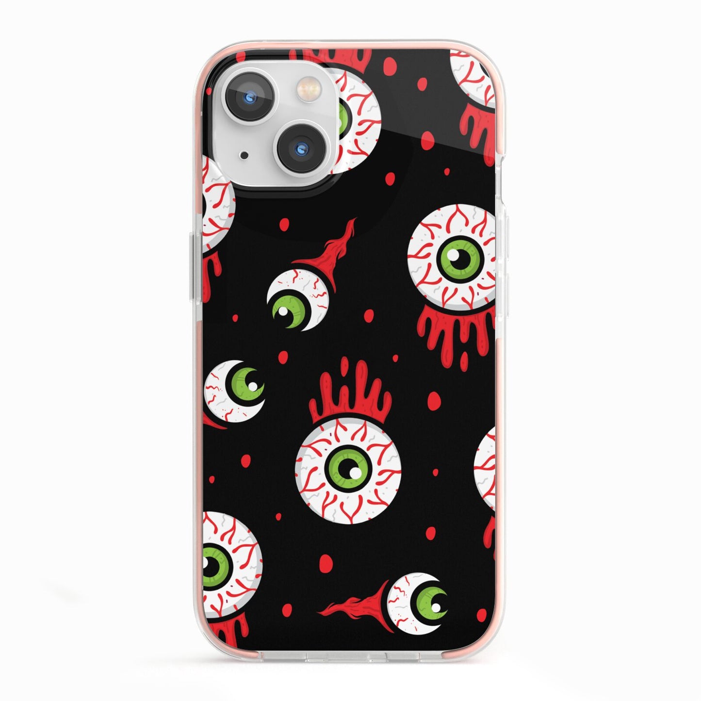 Bleeding Eyeballs iPhone 13 TPU Impact Case with Pink Edges