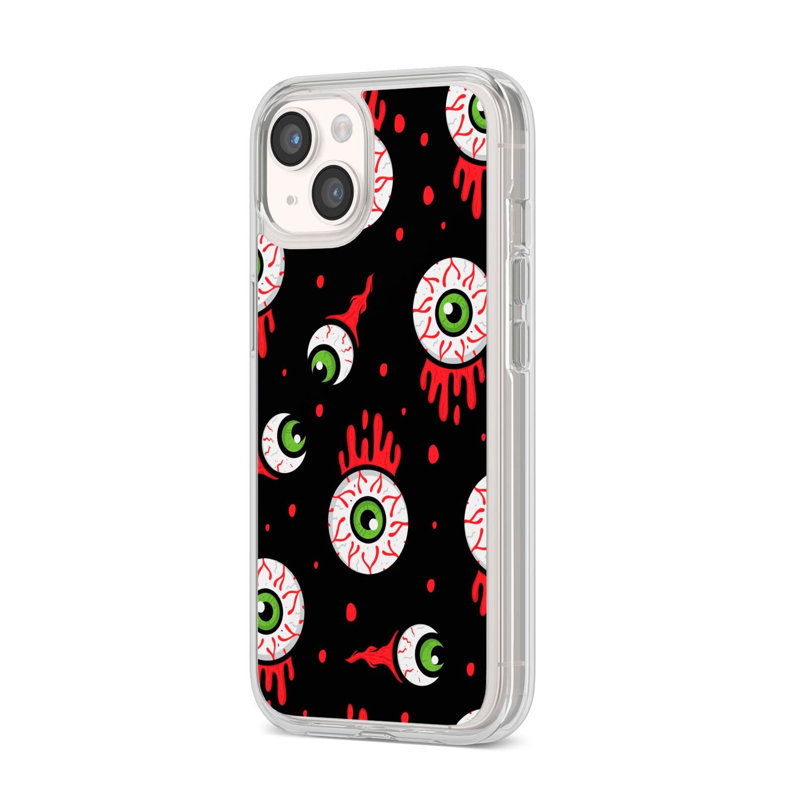 Bleeding Eyeballs iPhone 14 Clear Tough Case Starlight Angled Image
