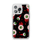Bleeding Eyeballs iPhone 14 Pro Max Clear Tough Case Silver