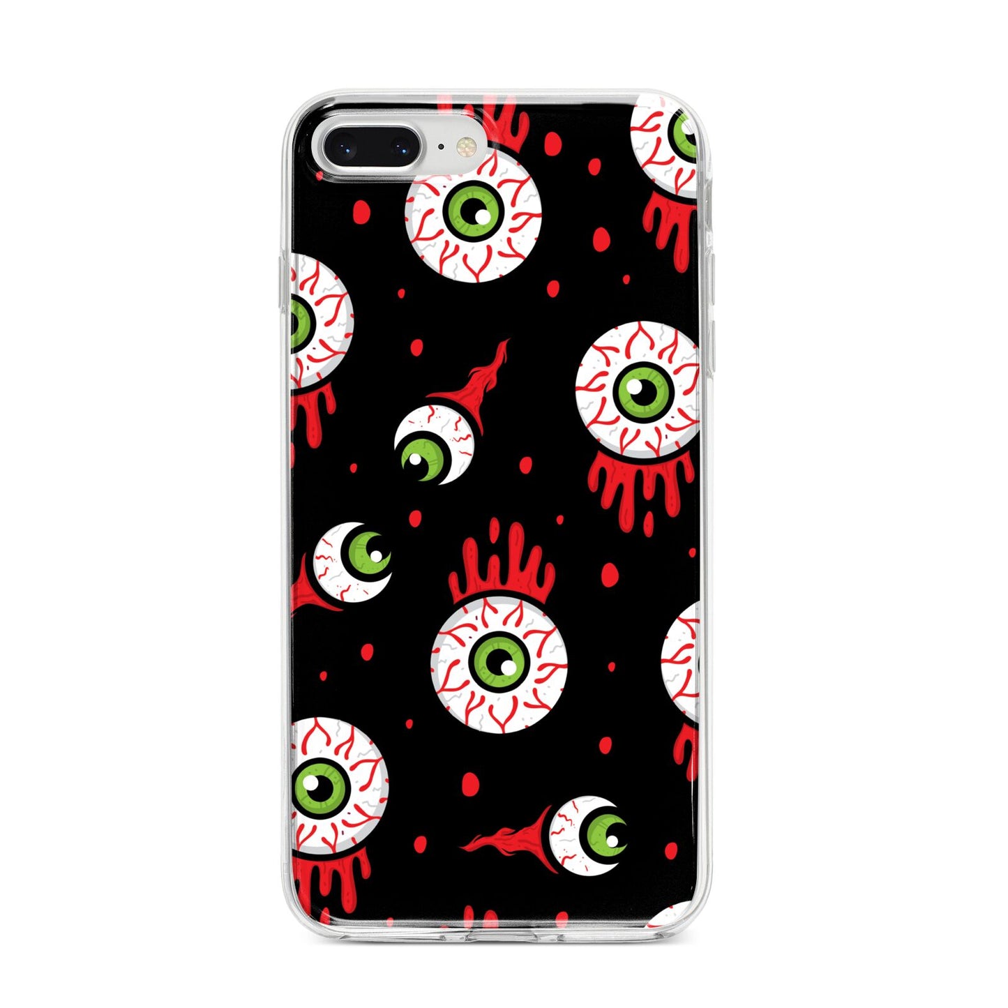Bleeding Eyeballs iPhone 8 Plus Bumper Case on Silver iPhone
