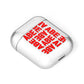 Block Red Custom Text AirPods Case Laid Flat