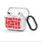Block Red Custom Text AirPods Clear Case 3rd Gen Side Image