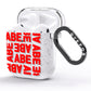 Block Red Custom Text AirPods Glitter Case Side Image