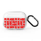 Block Red Custom Text AirPods Pro Clear Case