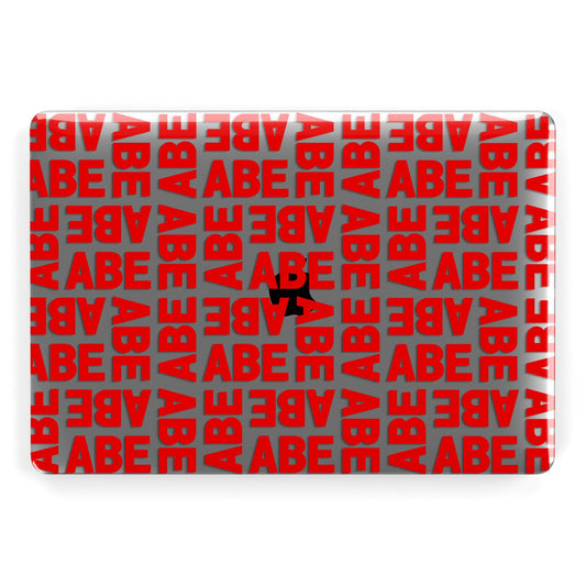 Block Red Custom Text Apple MacBook Case