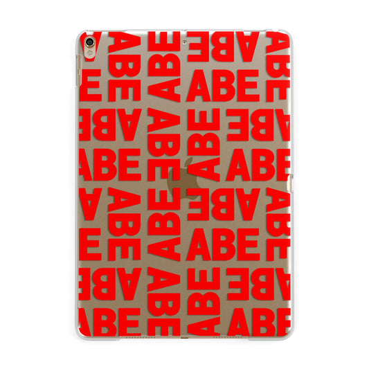 Block Red Custom Text Apple iPad Gold Case