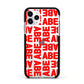 Block Red Custom Text Apple iPhone 11 Pro in Silver with Black Impact Case