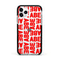 Block Red Custom Text Apple iPhone 11 Pro in Silver with Black Impact Case