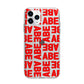 Block Red Custom Text Apple iPhone 11 Pro in Silver with Bumper Case