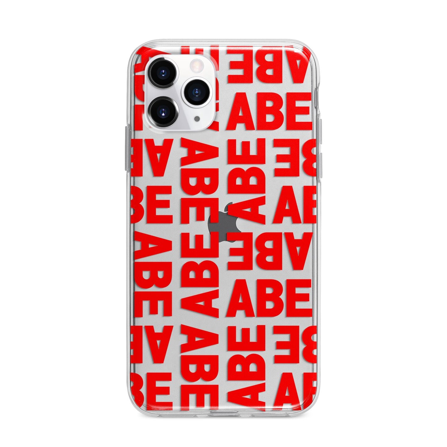 Block Red Custom Text Apple iPhone 11 Pro in Silver with Bumper Case