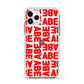 Block Red Custom Text Apple iPhone 11 Pro in Silver with White Impact Case