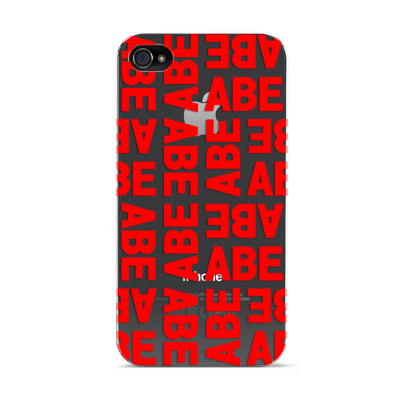 Block Red Custom Text Apple iPhone 4s Case