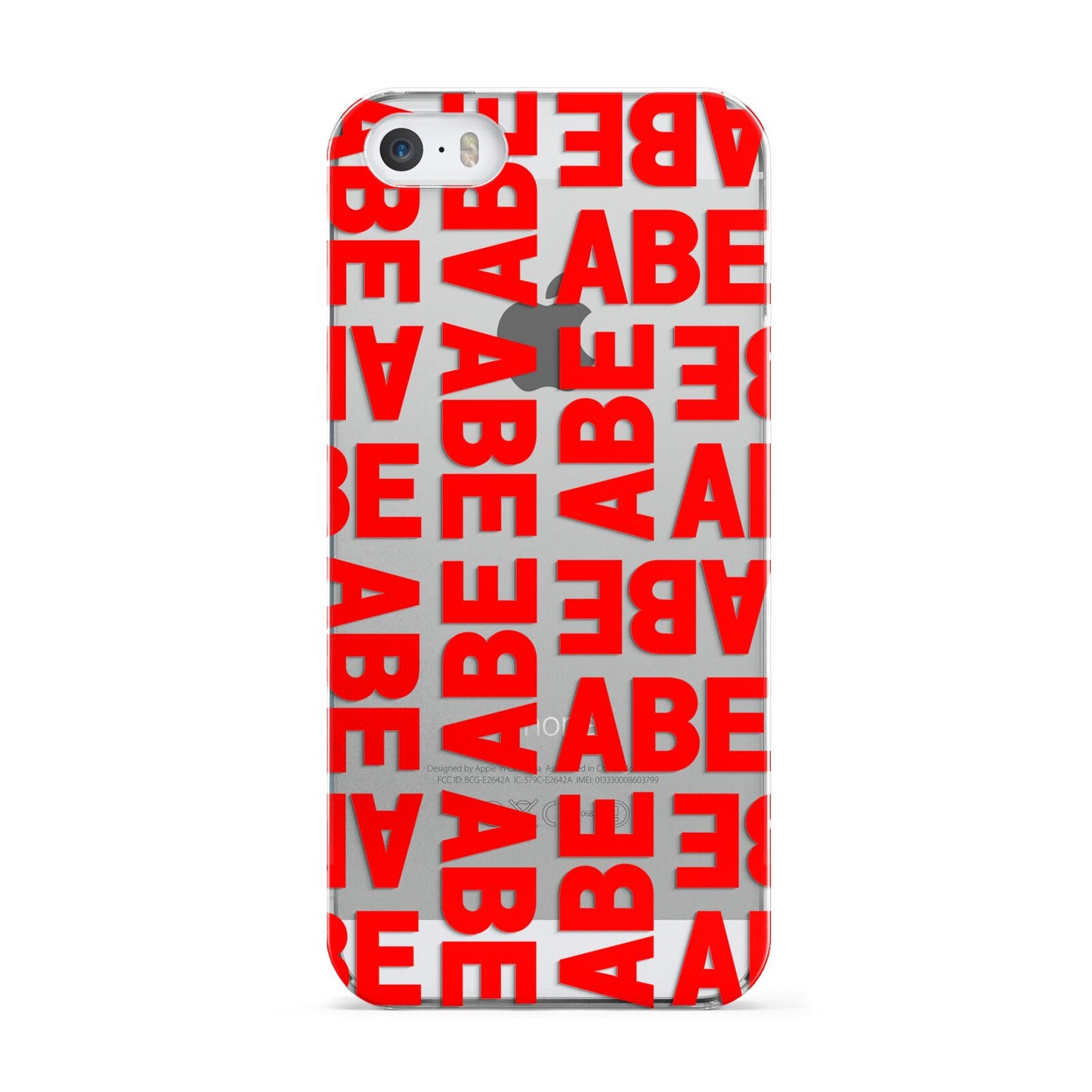 Block Red Custom Text Apple iPhone 5 Case