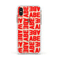 Block Red Custom Text Apple iPhone Xs Impact Case White Edge on Gold Phone