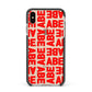 Block Red Custom Text Apple iPhone Xs Max Impact Case Black Edge on Gold Phone