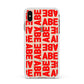Block Red Custom Text Apple iPhone Xs Max Impact Case White Edge on Gold Phone